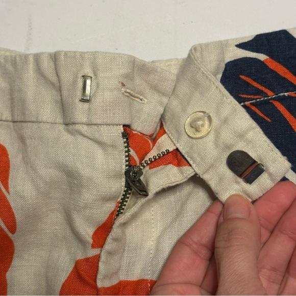 Lucky Brand Leaf Print Women Shorts - Orange and Navy - Picture 6 of 9